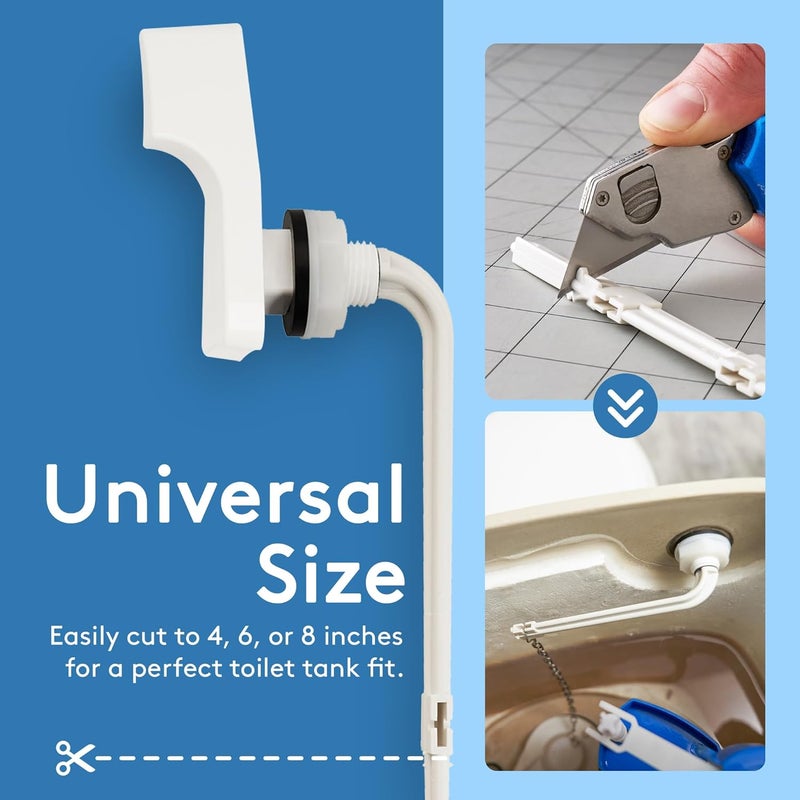 RAVINE Toilet Handle Replacement - American Standard Flush Lever With Elegant Design, Durable Front Mount - Easy to Install Bowl Handle (White) - Image 5